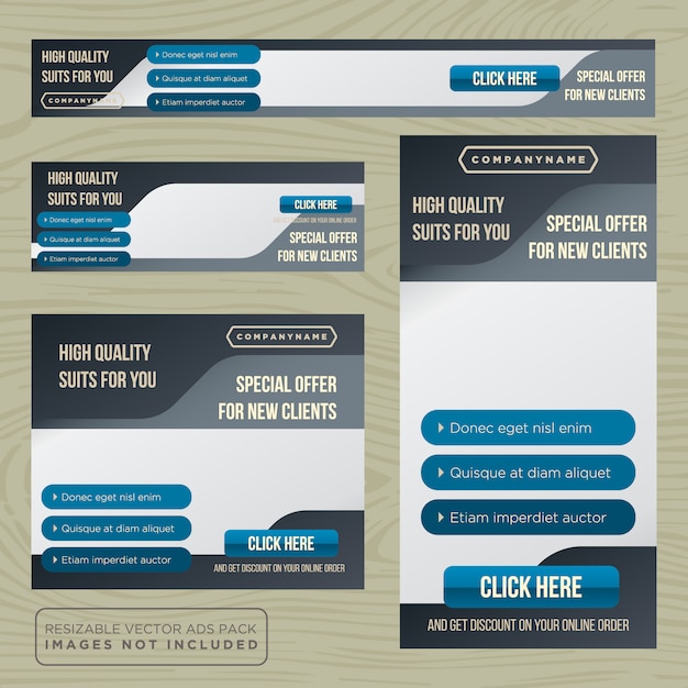 Free vector blue and black business banner