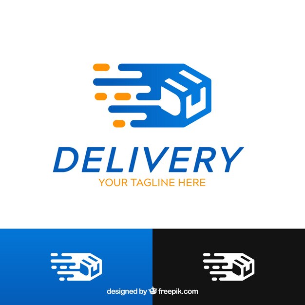 Blue and black delivery logo template