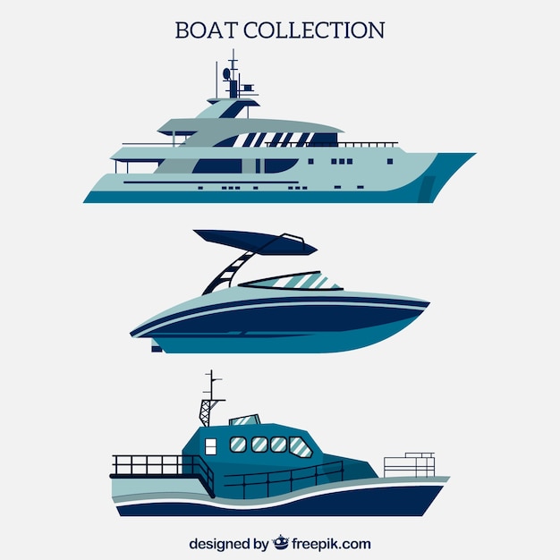 Blue boat collection