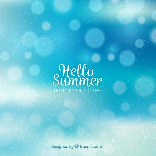 Blue bokeh summer background