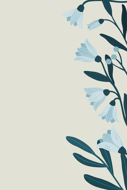 Free Vector blue botanical copy space on a gray background vector