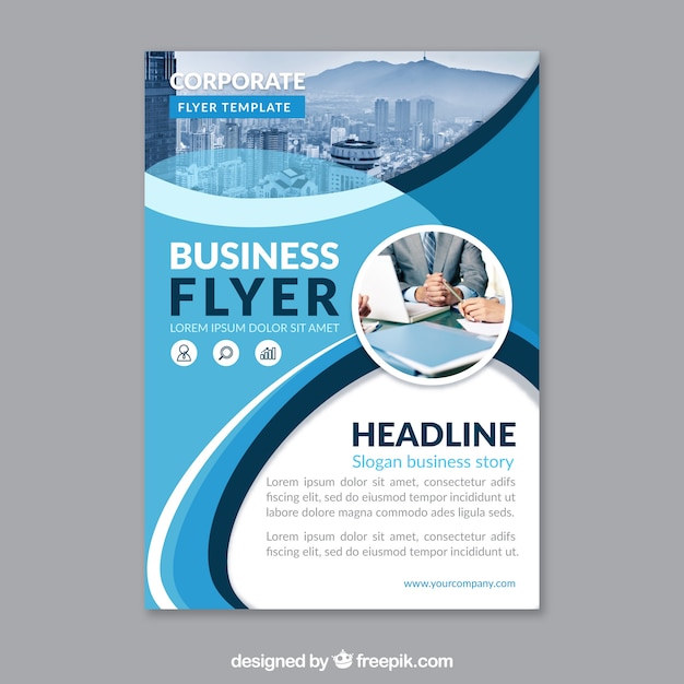 Blue brochure template