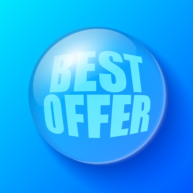 Blue bubble with best offer text