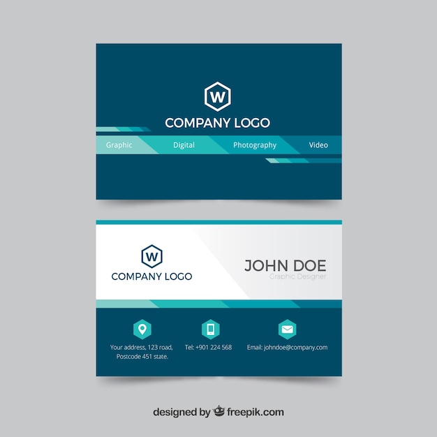 Blue business card design