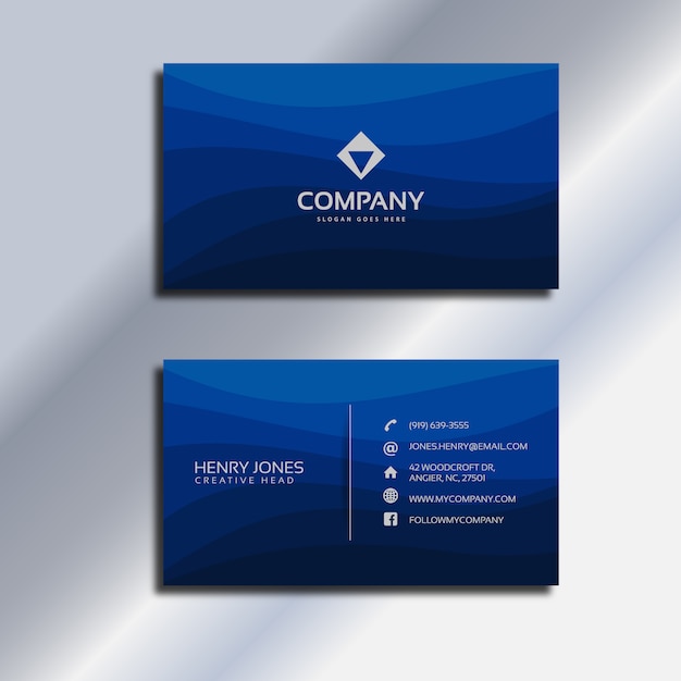 Blue business card