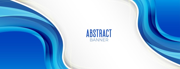 Blue business style wavy presentation banner