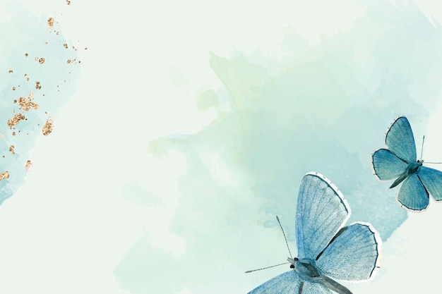 Free Vector blue butterflies patterned background