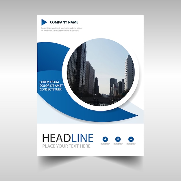 Blue circular creative business brochure design