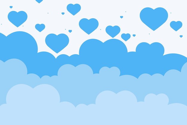 blue cloud heart background