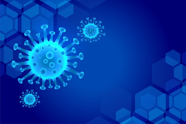 Blue coronavirus covid-19 pandemic outbreak background design