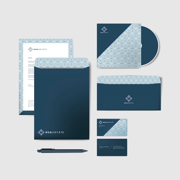 Free Vector blue corporate stationery templates