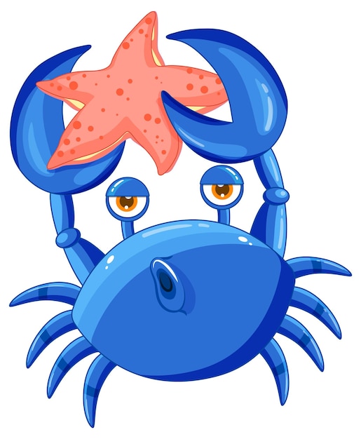 Free Vector blue crab in cartoon design