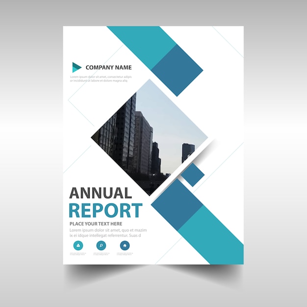 Blue creative annual report book cover template