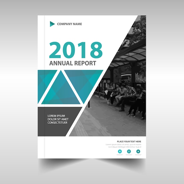 Blue creative annual report book cover template