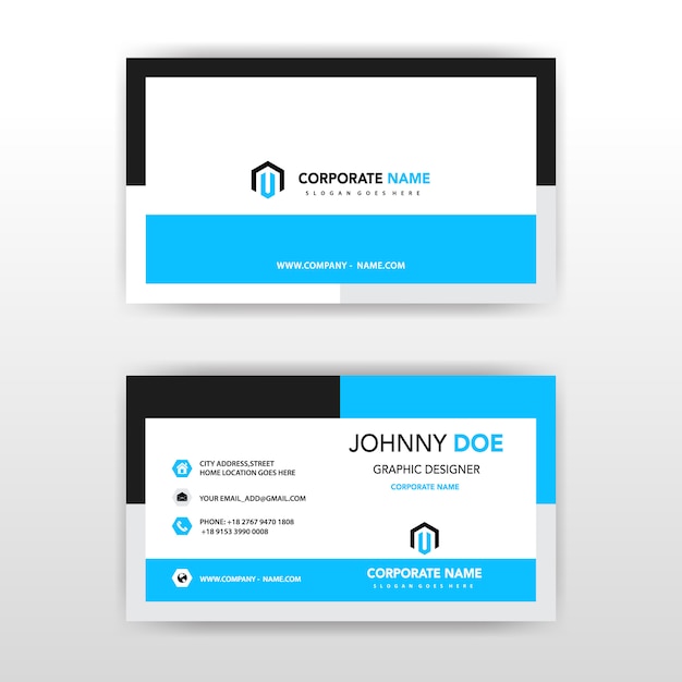 blue creative corporate card