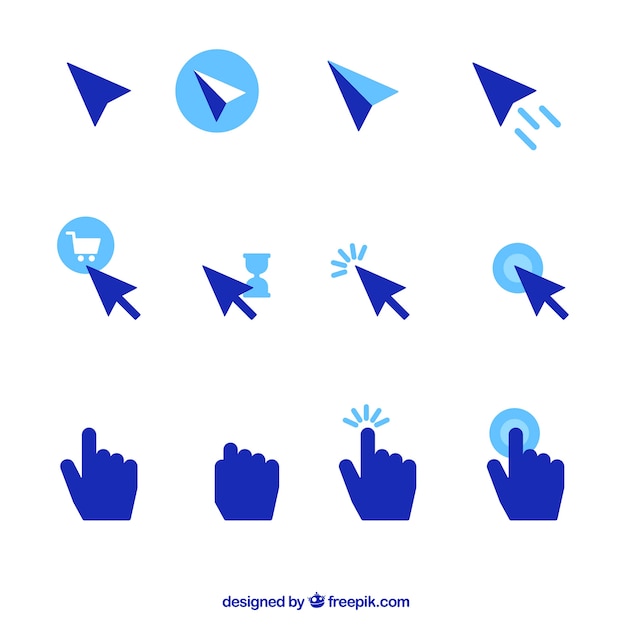 Blue cursor set