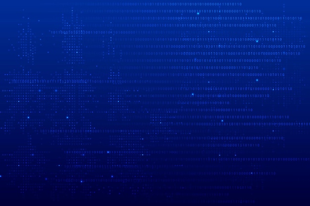 Free Vector blue data technology background vector with binary code