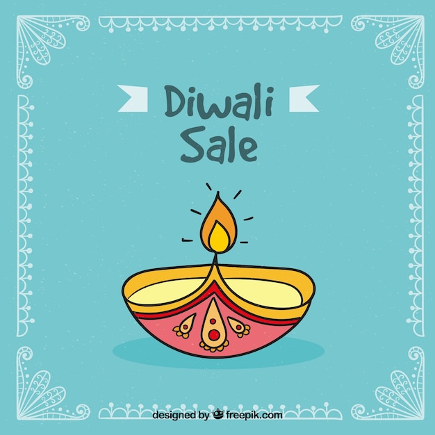 Free vector blue diwali sale background