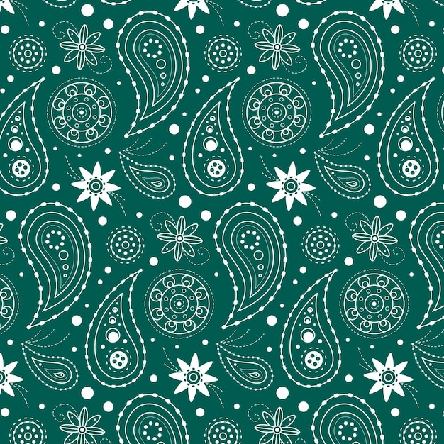 Blue drawn paisley pattern