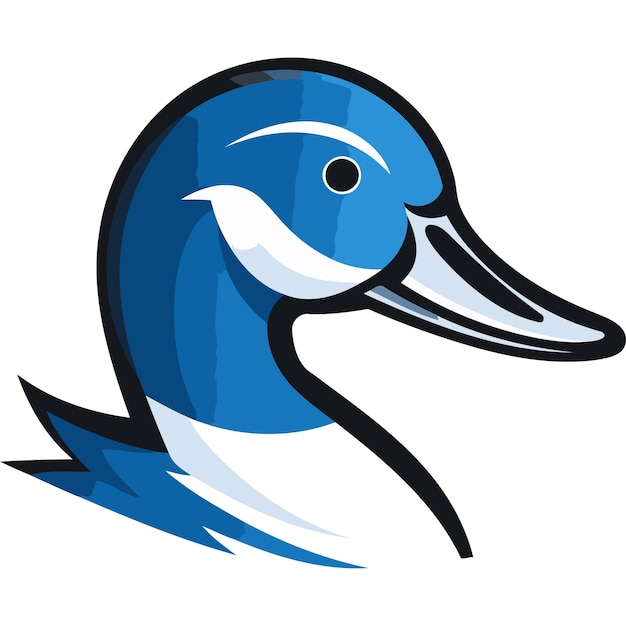 Free vector blue duck head mascot illustration