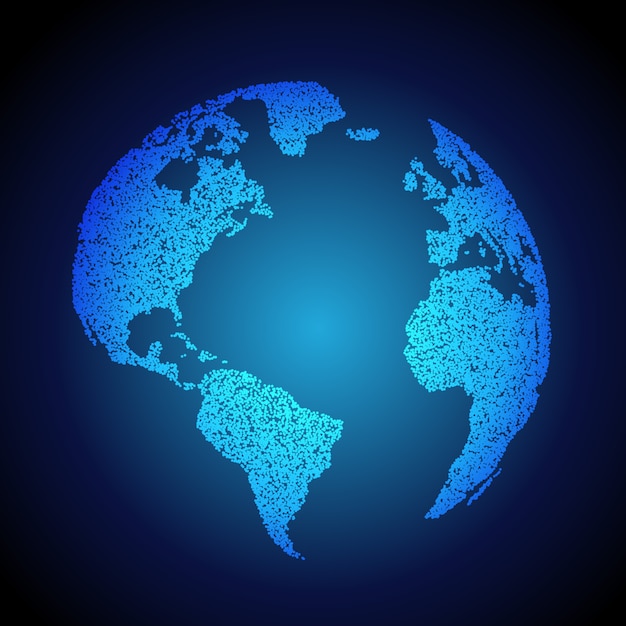 Free Vector blue earth background made with dots