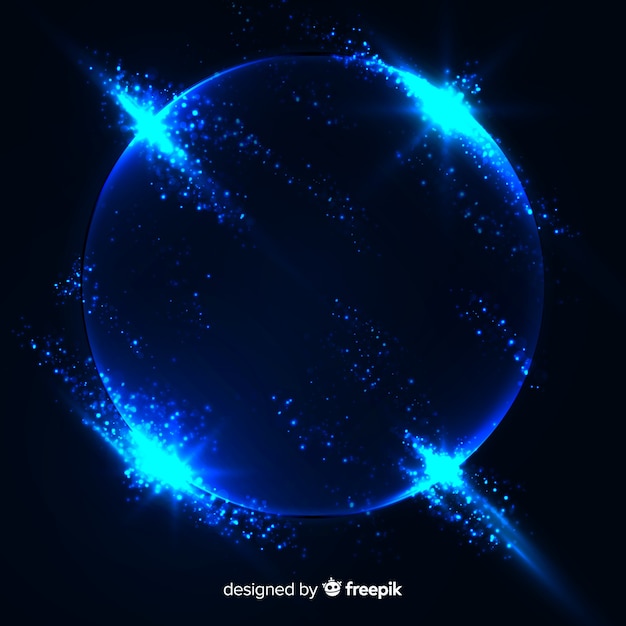 Blue explosion particle effect on black background