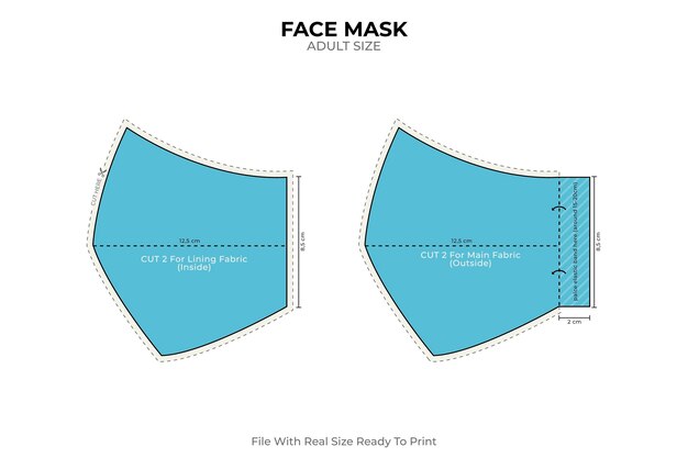 Blue face mask sewing pattern