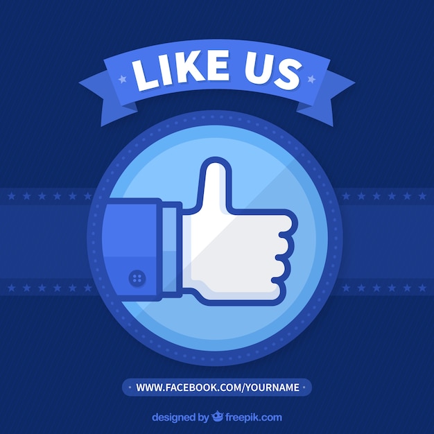 Blue facebook background in flat design