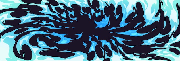 Free Vector blue fire effect cartoon water comics background