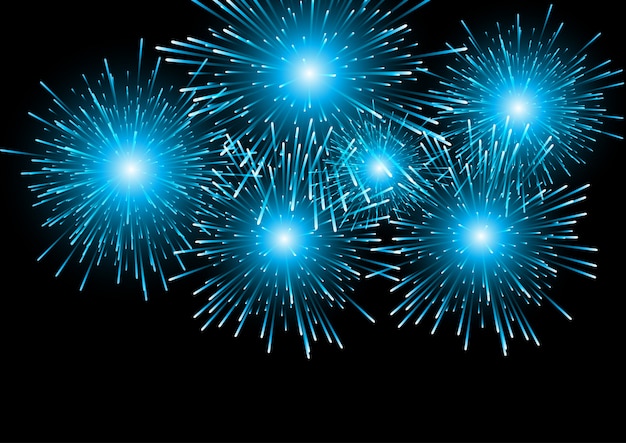 Blue fireworks background