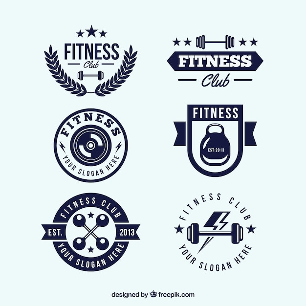 Blue fitness badge collection