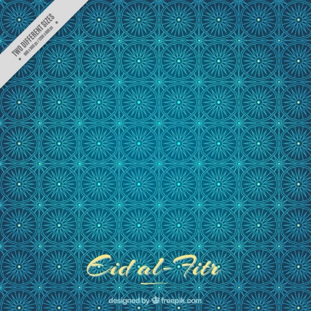 Blue floral abstract eid al-fitr background