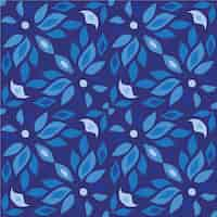 Free vector blue flowers pattern background