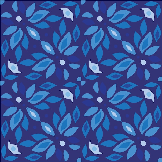 Blue flowers pattern background