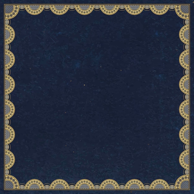 Blue frame background, classic lace design vector