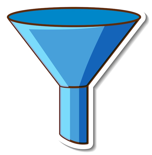 Blue funnel sticker on white background