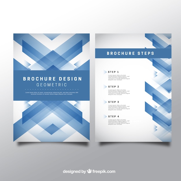 Blue geometric brochure