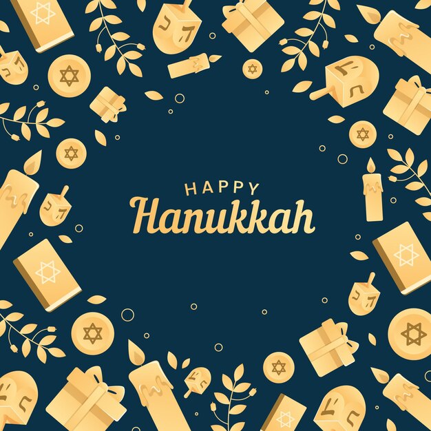 Blue and golden hanukkah