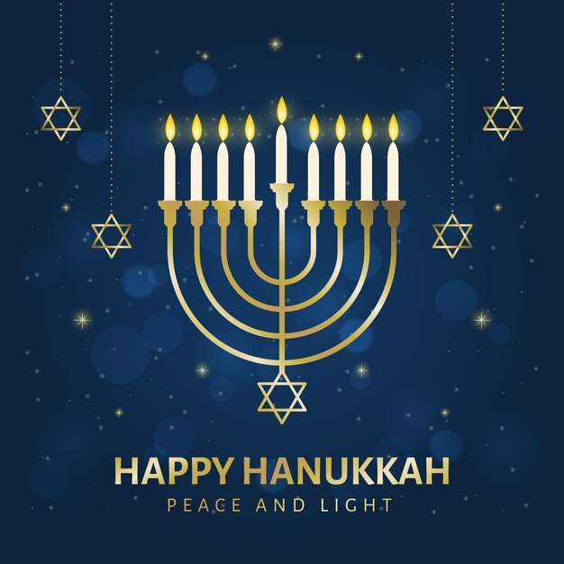 Blue and golden hanukkah