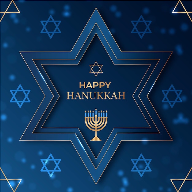 Blue and golden hanukkah