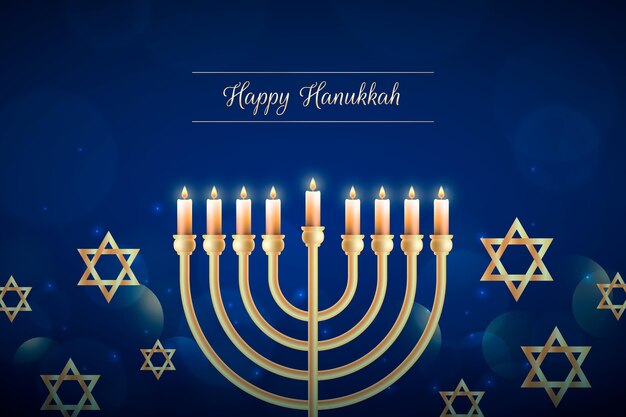 Blue and golden hanukkah