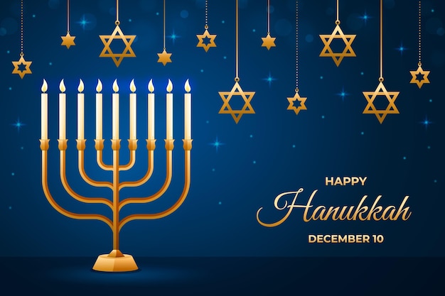 Blue and golden hanukkah