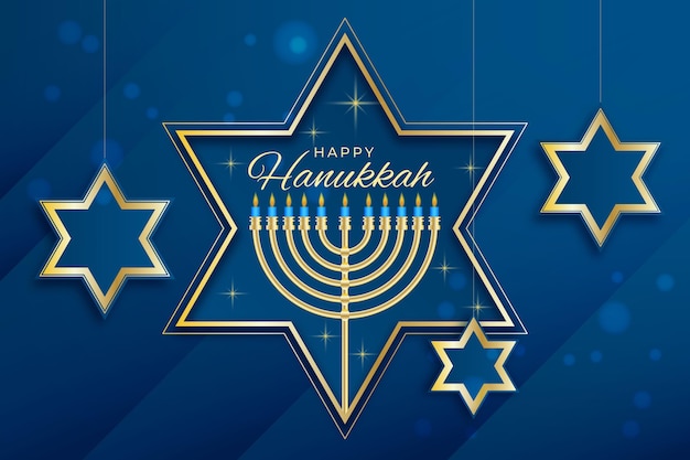 Blue and golden hanukkah