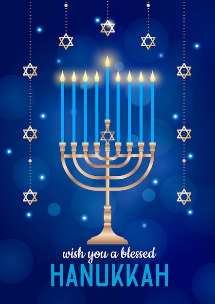 Blue and golden hanukkah