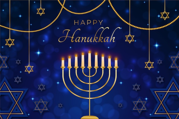 Blue and golden hanukkah