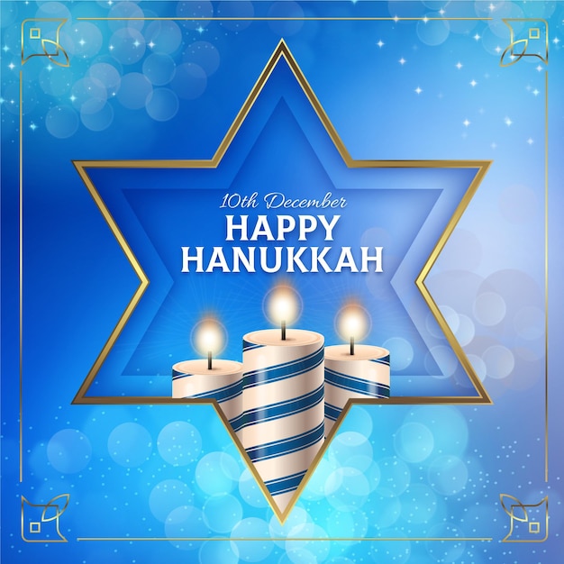 Blue and golden hanukkah