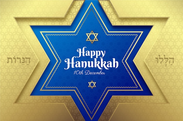 Blue and golden hanukkah