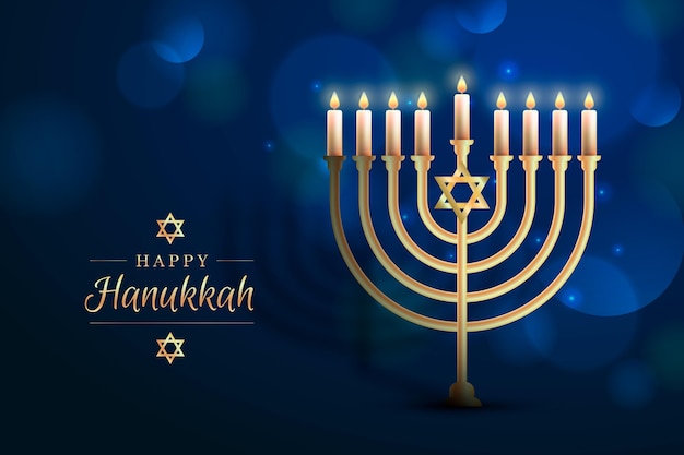 Blue and golden hanukkah