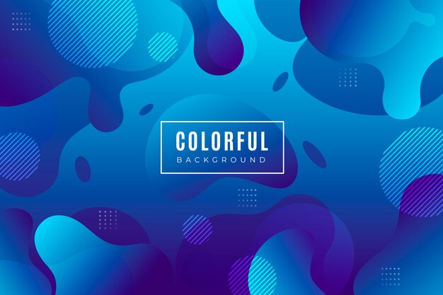 Blue gradient background with liquid shapes