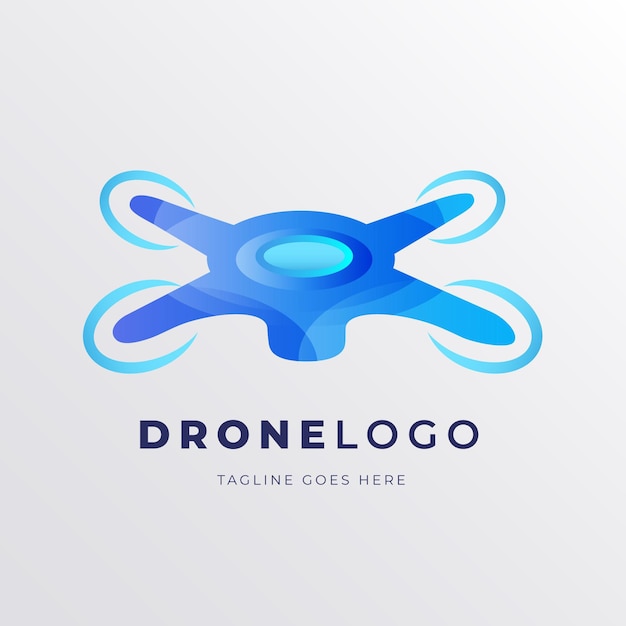 Blue gradient drone logo template